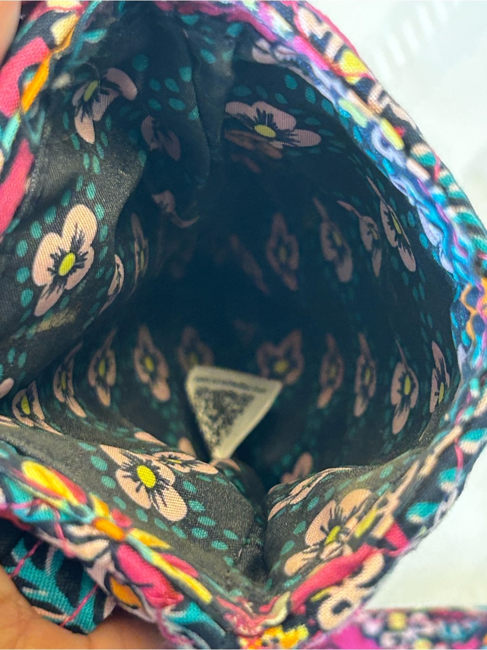 Vera Bradley Quilted Crossbody Phone Bag Kaleidoscope Floral Pink Orange Yellow - Picture 4 of 8